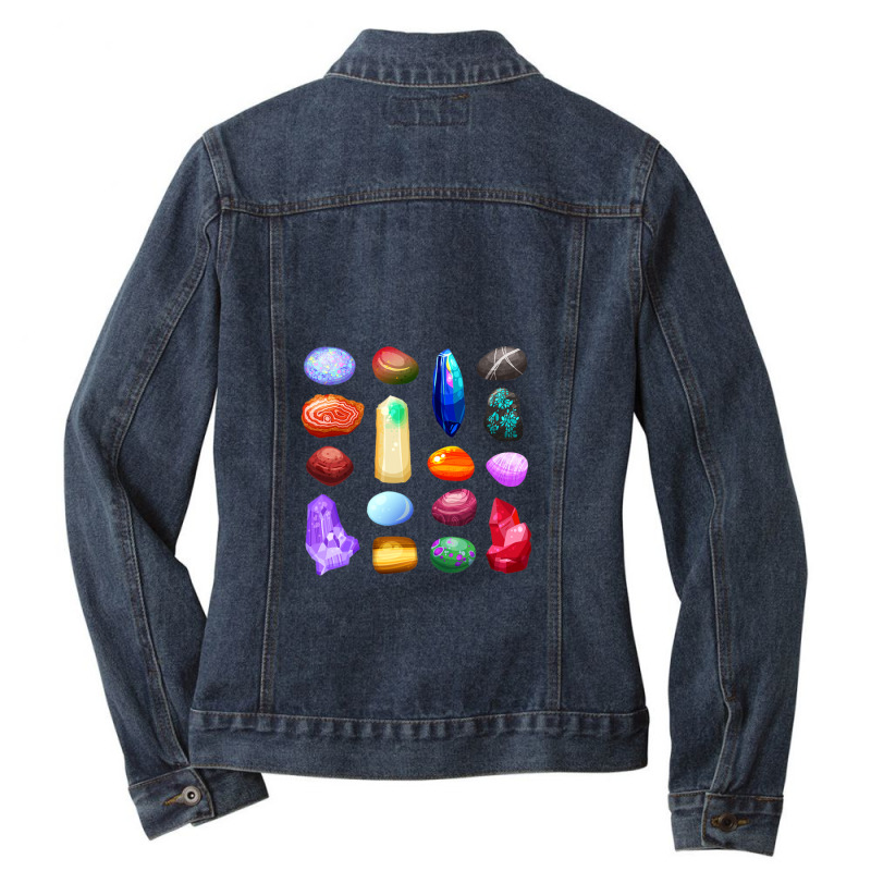 Ores Minerals Gems And Crystals Rock Collecting Ladies Denim Jacket by JustinWinecoff | Artistshot