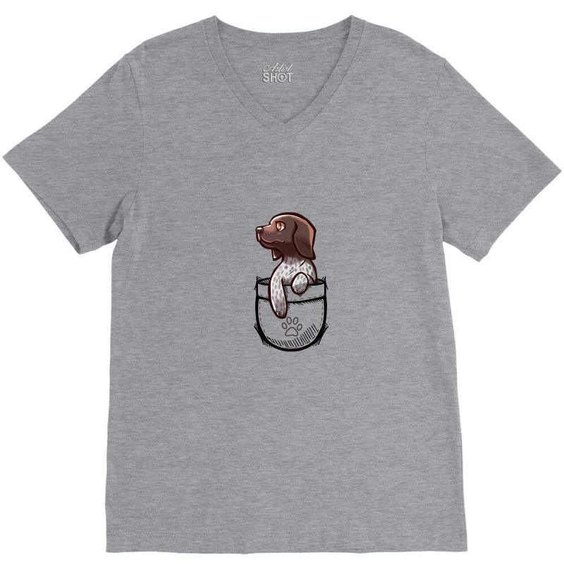 Pocket Cute German Shorthair Pointer Dog V-neck Tee | Artistshot