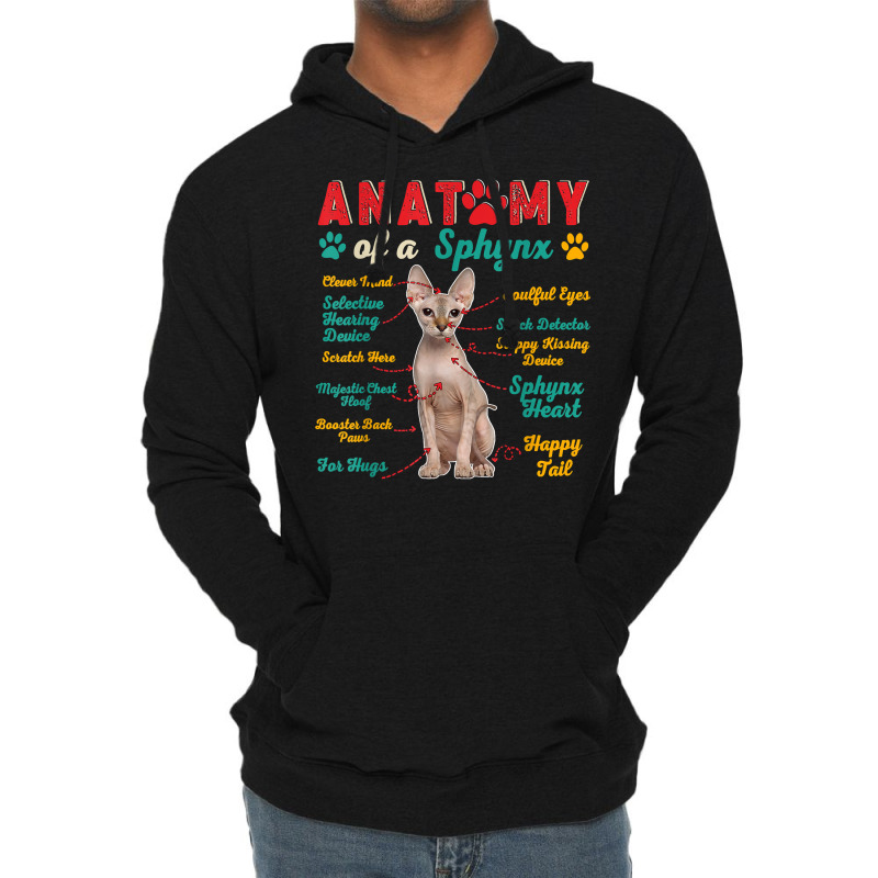 Vintage Anatomy Of A Sphynx Clever Soulful Happy Tails T Shirt Lightweight Hoodie | Artistshot