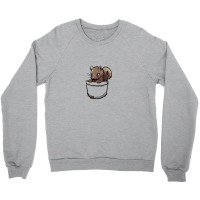 Pocket Cute Grey Squirrel Crewneck Sweatshirt | Artistshot