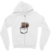 Pocket Cute Grey Squirrel Zipper Hoodie | Artistshot