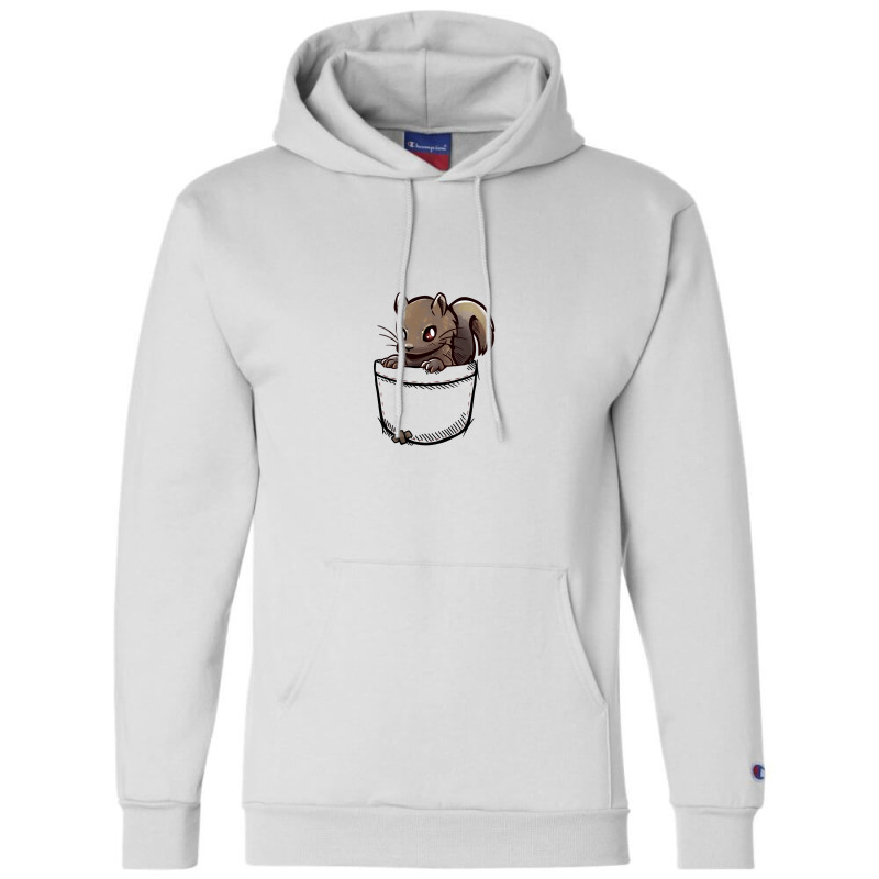 Pocket Cute Grey Squirrel Champion Hoodie | Artistshot