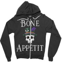 Vintage New Orleans Theme Voodoo Skull Fun Bone Appetit Pun T Shirt Zipper Hoodie | Artistshot