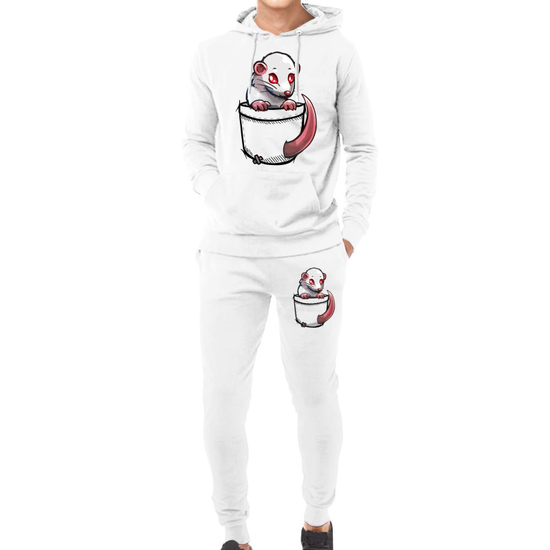 Pocket Albino White Rat Hoodie & Jogger Set | Artistshot