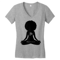 Womens Meditation Om Melanin Empowerment Yoga Meditation T Shirt Women's V-neck T-shirt | Artistshot