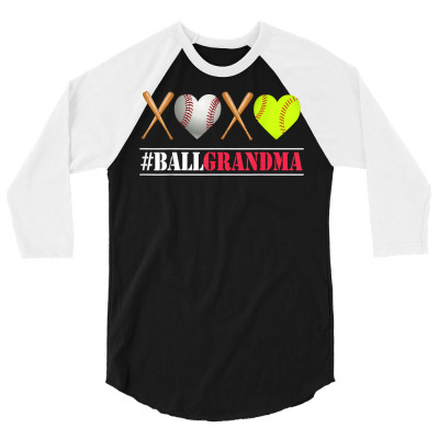Ball Grandma Shirt Softball Grandma Tee Baseball Grandma Tee 3/4 Sleeve Shirt Designed By Sivir5056