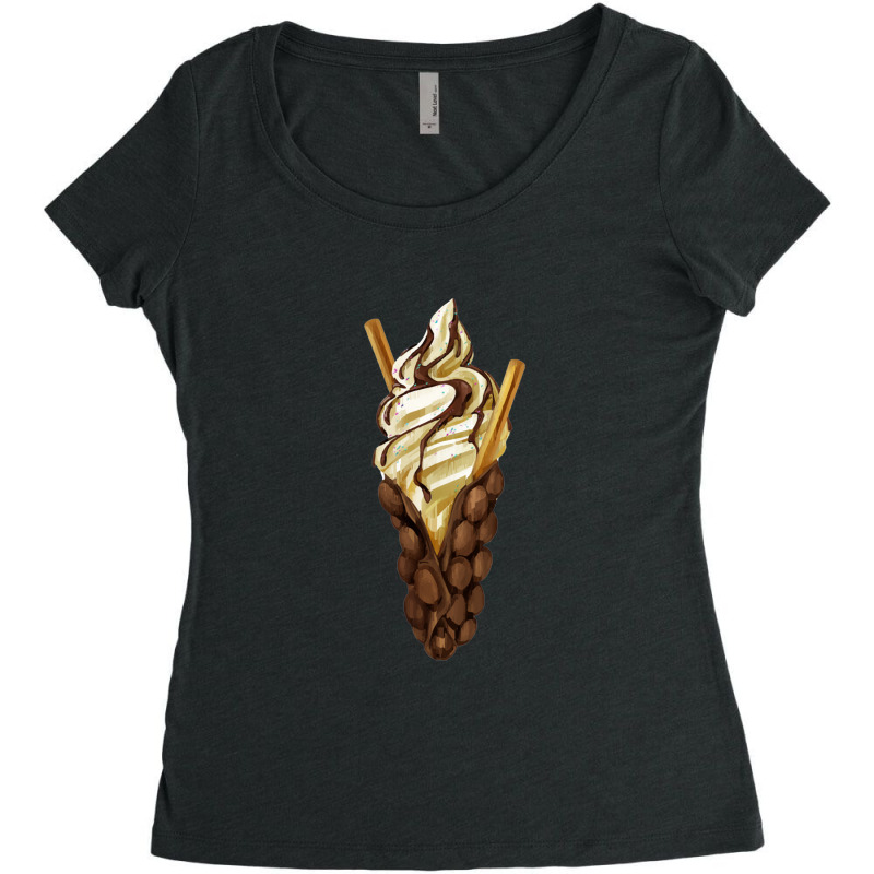 Bubble Waffle Ice Cream Women's Triblend Scoop T-shirt by semartahu | Artistshot