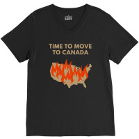 Time To Move To Canada Anti V-neck Tee | Artistshot