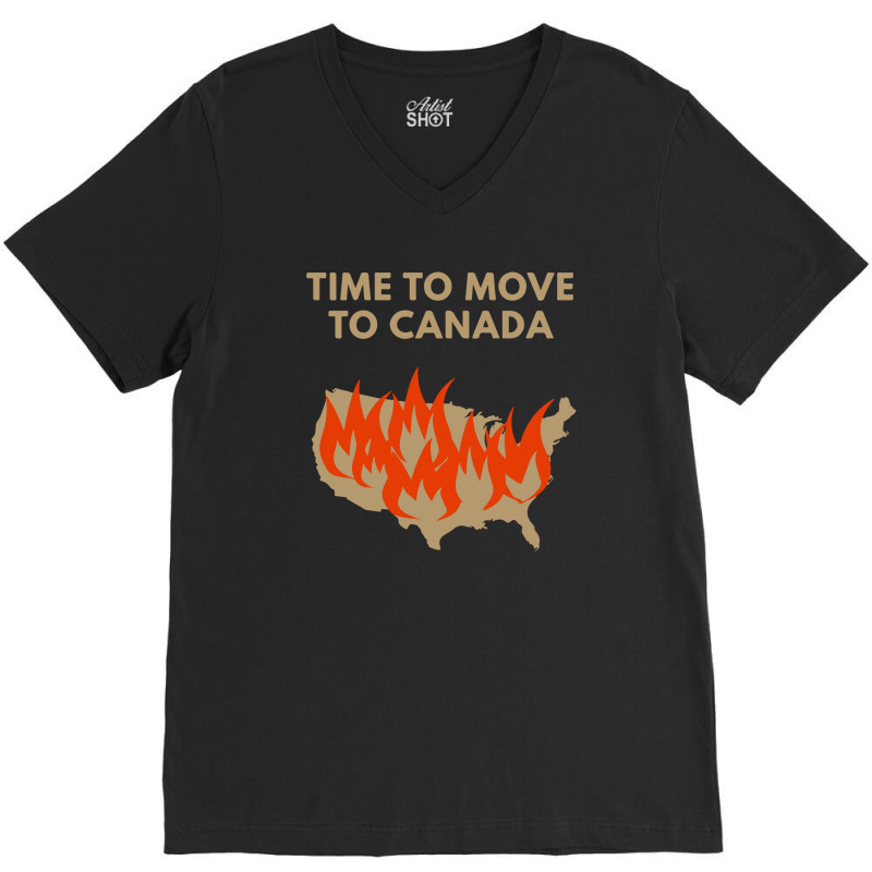 Time To Move To Canada Anti V-Neck Tee by dudi2 | Artistshot