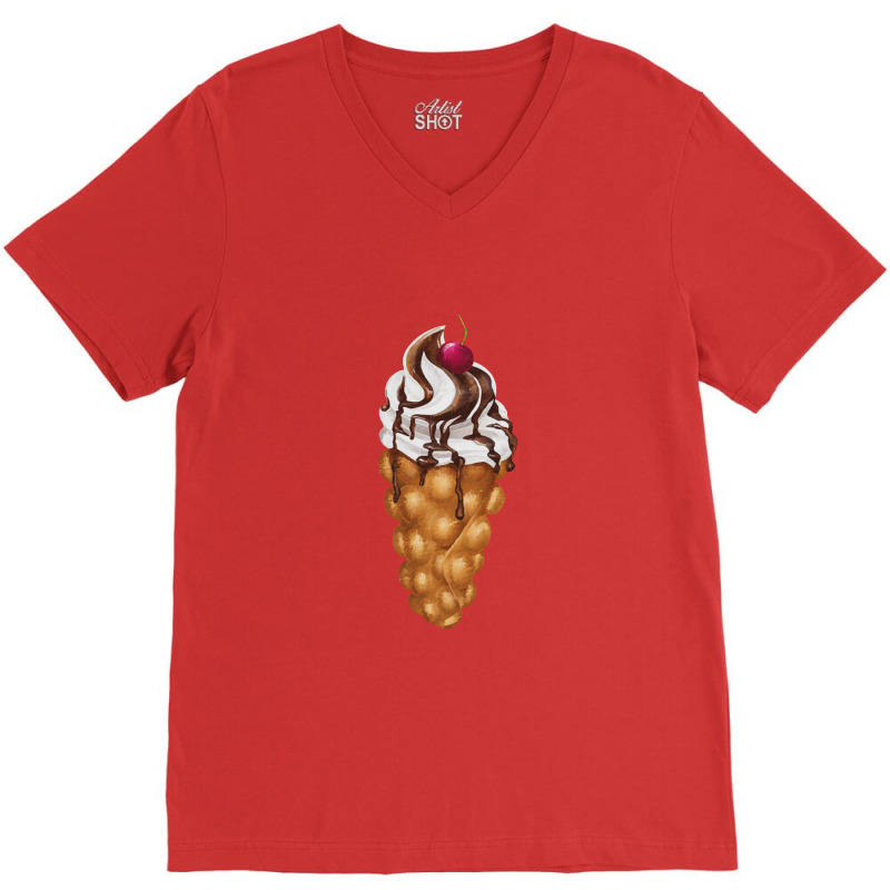 Bubble Waffle Ice Cream V-Neck Tee by semartahu | Artistshot