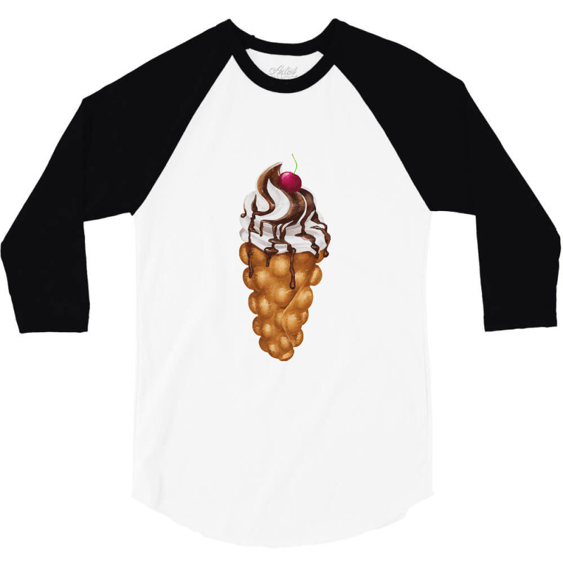 Bubble Waffle Ice Cream 3/4 Sleeve Shirt by semartahu | Artistshot