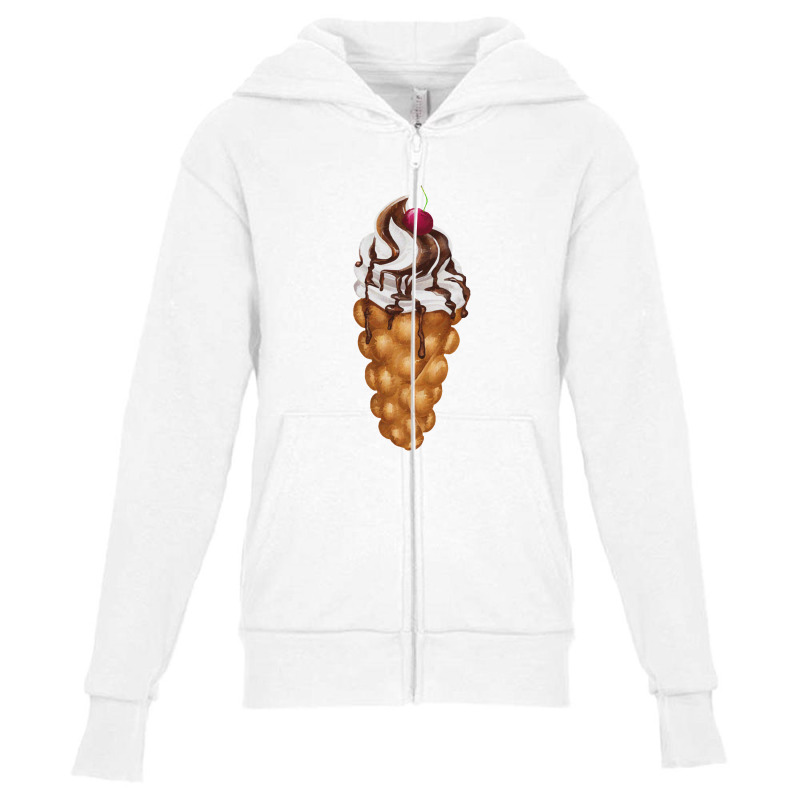 Bubble Waffle Ice Cream Youth Zipper Hoodie by semartahu | Artistshot