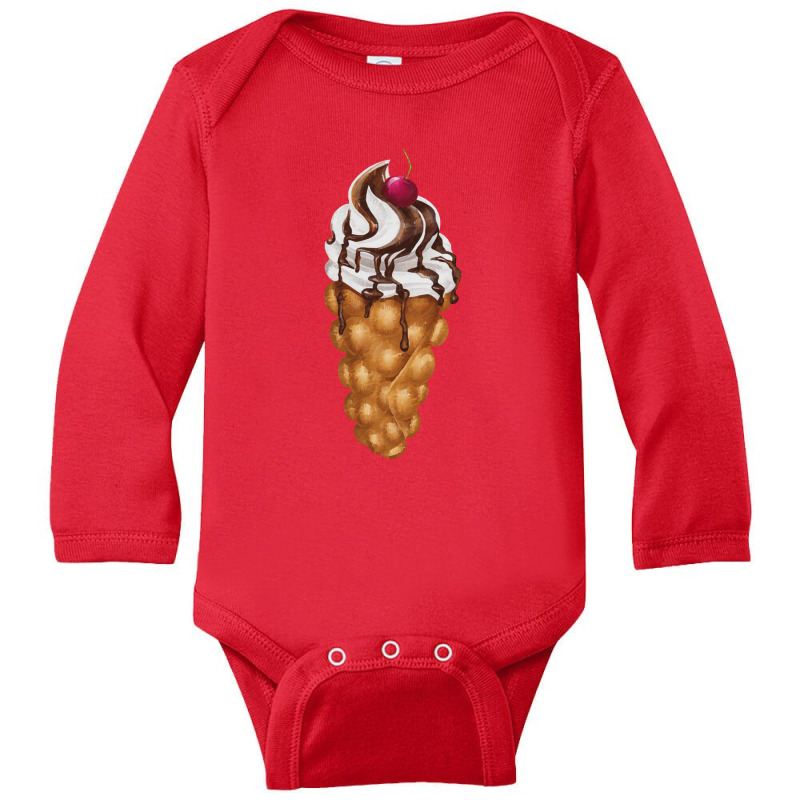 Bubble Waffle Ice Cream Long Sleeve Baby Bodysuit by semartahu | Artistshot