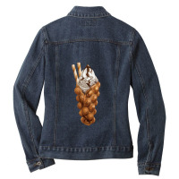 Bubble Waffle Ice Cream Ladies Denim Jacket | Artistshot