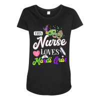 This Nurse Loves Mardi Gras Carnival Parade Party Nursing T Shirt Maternity Scoop Neck T-shirt | Artistshot