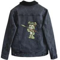 Cartoon Soldier Bear Unisex Sherpa-lined Denim Jacket | Artistshot