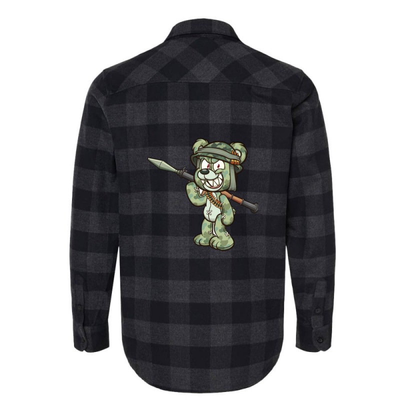 Cartoon Soldier Bear Flannel Shirt | Artistshot