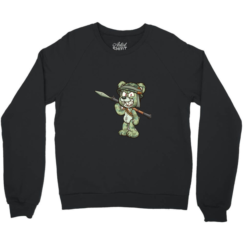 Cartoon Soldier Bear Crewneck Sweatshirt | Artistshot