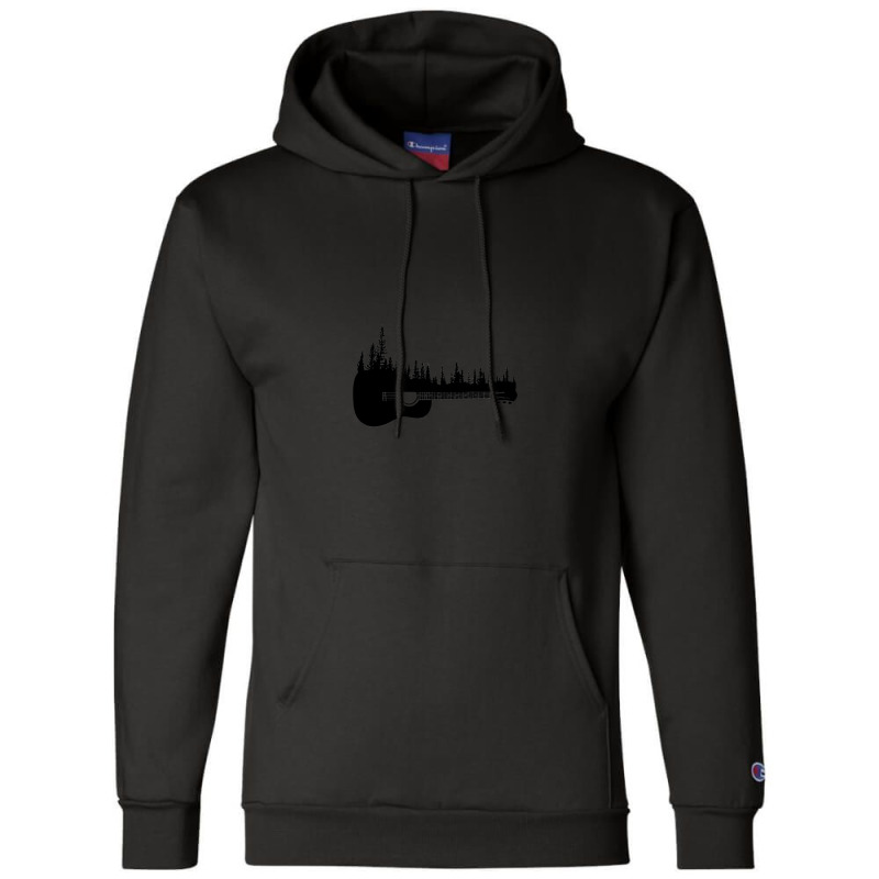 Forest Guitar Black And White Champion Hoodie by PeteBabic | Artistshot