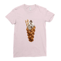 Eggette Bubble Waffle Vanilla Ice Cream,egg Bubble Waffle Van Ladies Fitted T-shirt | Artistshot