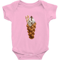 Eggette Bubble Waffle Vanilla Ice Cream,egg Bubble Waffle Van Baby Bodysuit | Artistshot