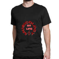 Musicology - My Life - Music Notes (red) Classic T-shirt | Artistshot