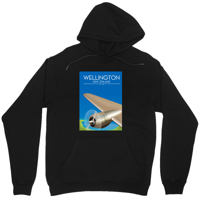 Wellington New Zealand Flight Poster 1.png Unisex Hoodie | Artistshot