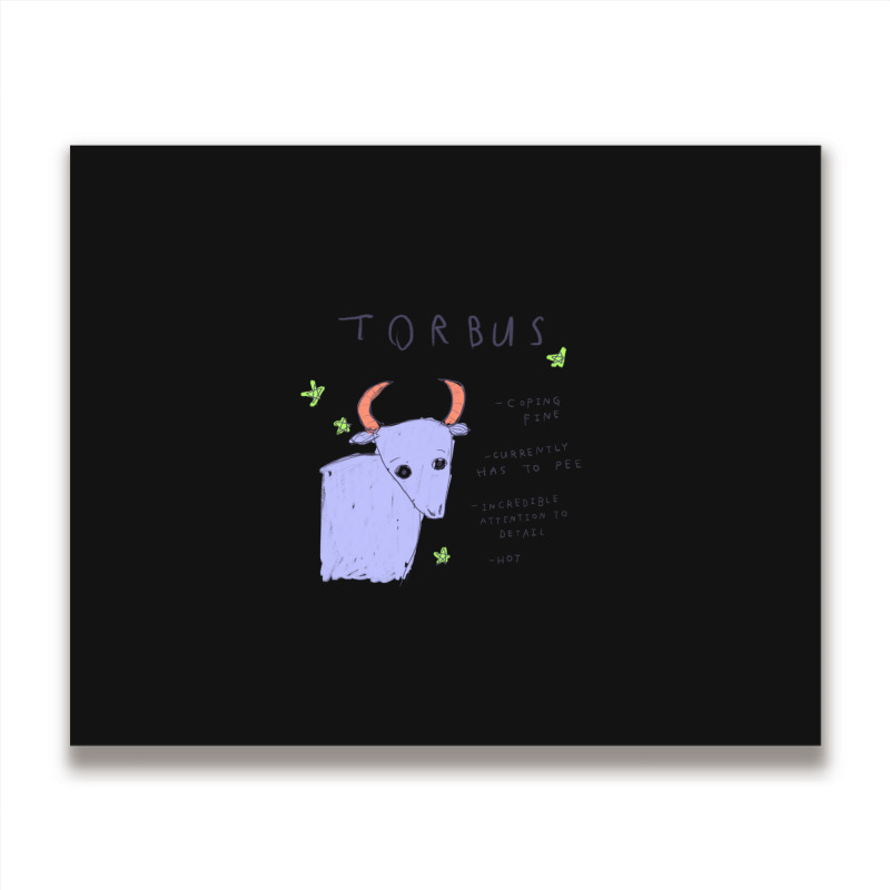 Torbus The Hot And Coping Bull - Horrorscoops Asstrology .png Metal Print Horizontal | Artistshot