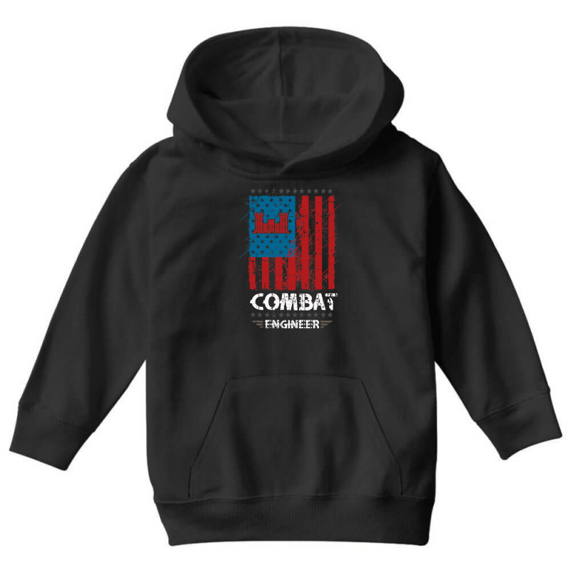 Combat Engineer American Flag Youth Hoodie by AdeArt | Artistshot