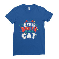 Pets Life Is Better With A Cat Ladies Fitted T-shirt | Artistshot