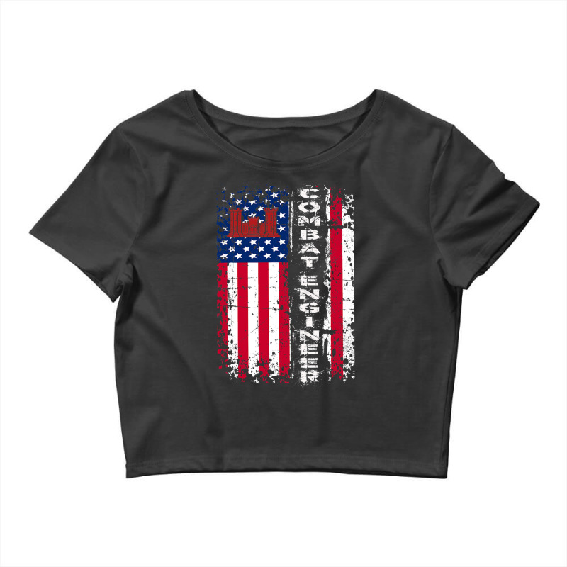 Combat Engineer Distressed American Crop Top by AdeArt | Artistshot