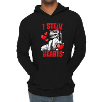 Boys Valentines Day Kids Dinosaur T Rex Lover I Steal Hearts Lightweight Hoodie | Artistshot