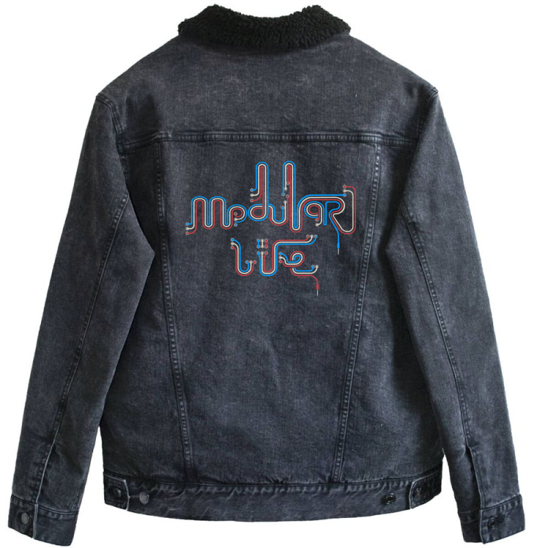 Modular Synthesizer 1 Unisex Sherpa-lined Denim Jacket | Artistshot