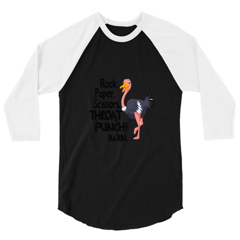 Rock Paper Scissors Throat Punch I Win 3/4 Sleeve Shirt | Artistshot