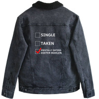 Mentally Dating Dieter Bohlen 1 Unisex Sherpa-lined Denim Jacket | Artistshot