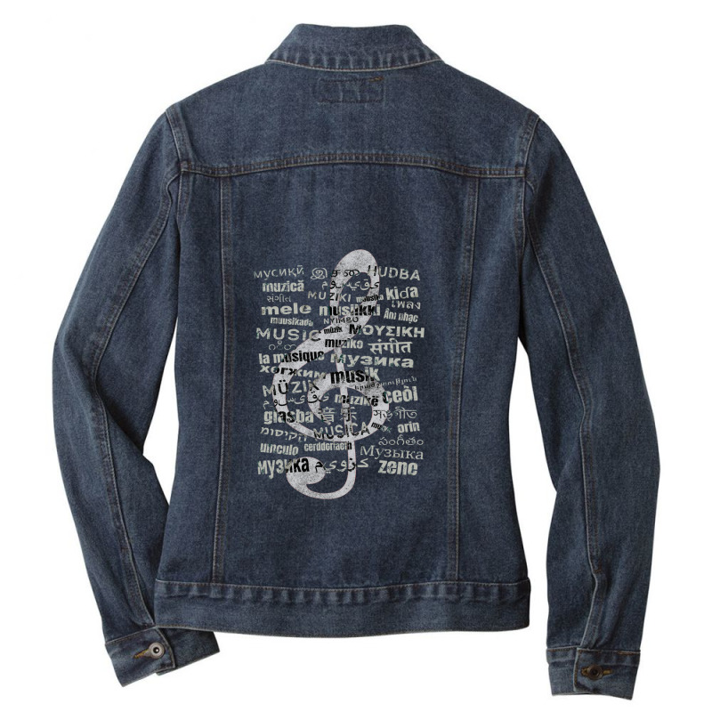 World Music Day .png Ladies Denim Jacket by MarkBressi | Artistshot