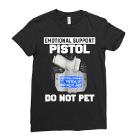 Emotional Support Pistol Do Not Pet Apparel T Shirt Ladies Fitted T-shirt | Artistshot