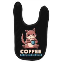 Coffee To Survive Nine Lives Funny Cute Cat Baby Bibs | Artistshot