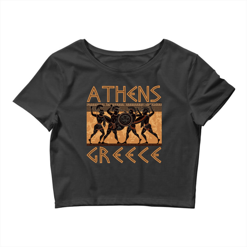 Ancient Greece Warrior Greek Mythology Athens Souvenir Long Sleeve T S Crop Top by bettincam | Artistshot