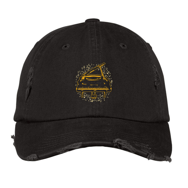 Classical Music Instrument Pianist Music Notes Piano Vintage Cap by JasonMichaelDelp | Artistshot