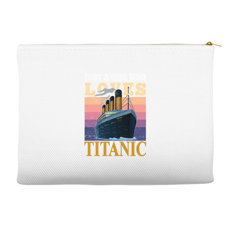 Ship Just A Girl Who Loves Titanic Boat Titanic Girls Woman Sweatshirt Accessory Pouches | Artistshot