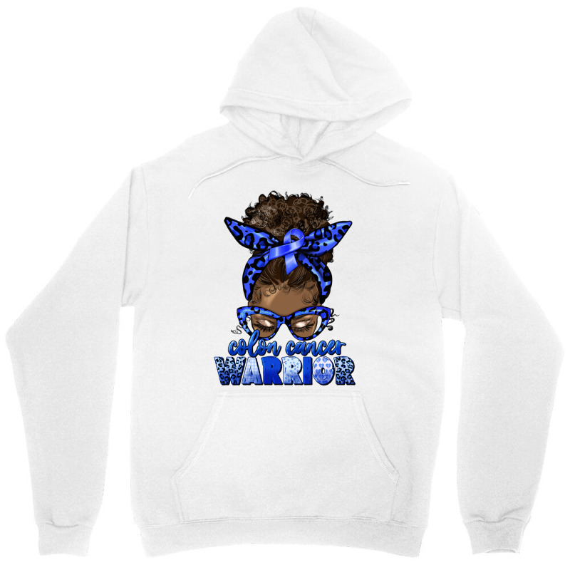 Colon Cancer Warrior Afro Messy Bun Unisex Hoodie | Artistshot