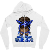 Colon Cancer Warrior Afro Messy Bun Zipper Hoodie | Artistshot