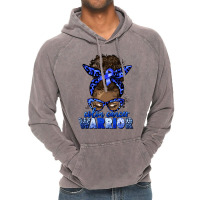 Colon Cancer Warrior Afro Messy Bun Vintage Hoodie | Artistshot