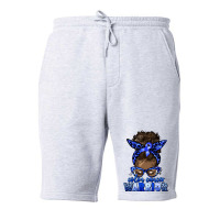 Colon Cancer Warrior Afro Messy Bun Fleece Short | Artistshot