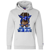 Colon Cancer Warrior Afro Messy Bun Champion Hoodie | Artistshot