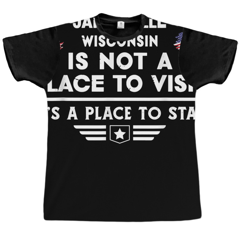 Janesville Wisconsin Place To Stay Usa Town Home City T Shirt Graphic T-shirt | Artistshot