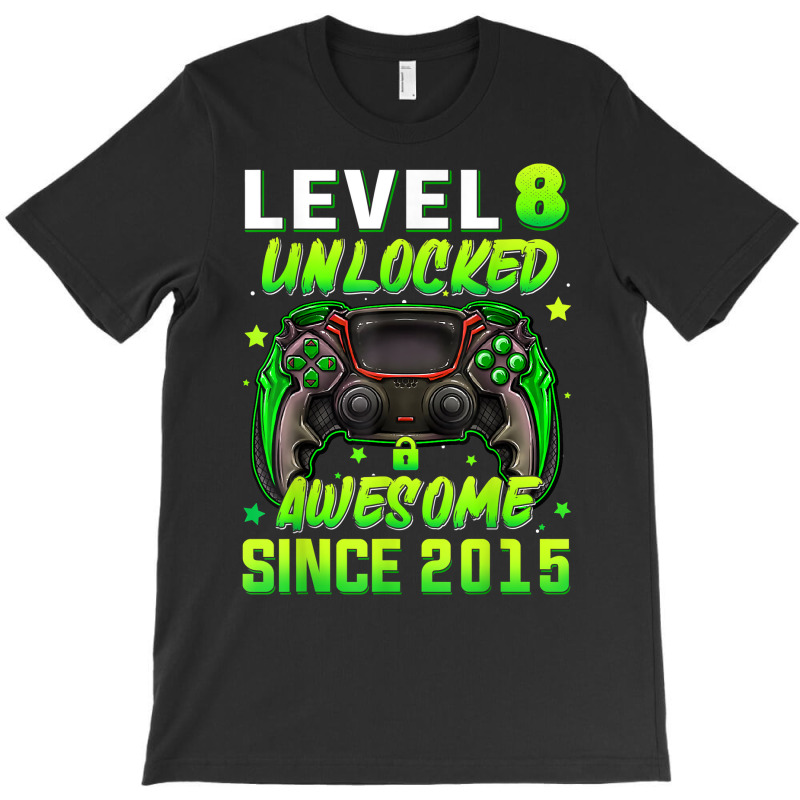 Level 8 Unlocked Video Game 8th Birthday Gamer Boys Kids T Shirt T-shirt | Artistshot