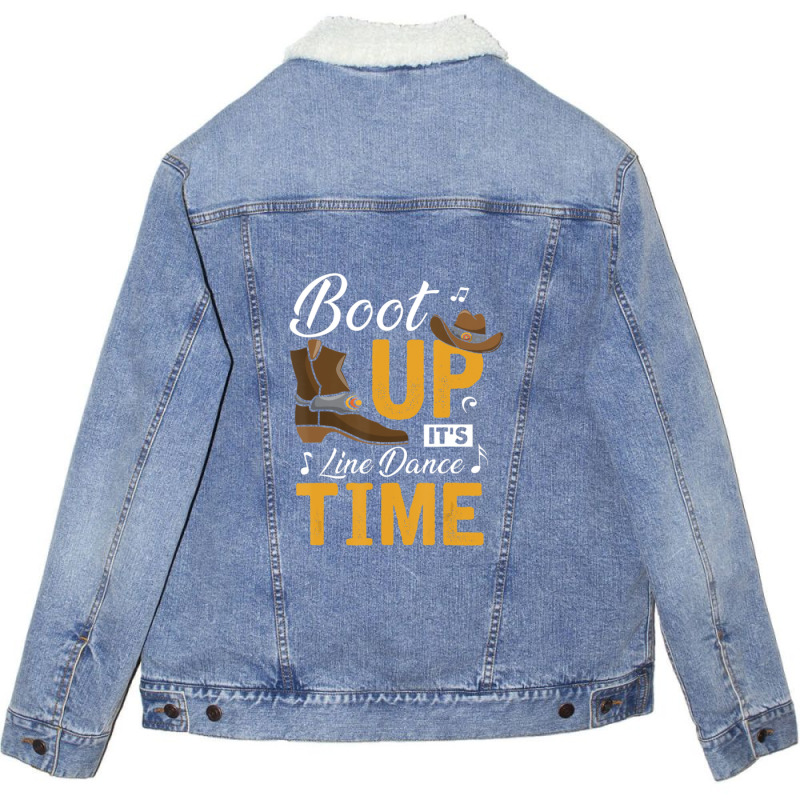 Boot Up It's Line Dance Time Cowboy Western Music Country Unisex Sherpa-Lined Denim Jacket by RafaelGonzalezRamirez | Artistshot