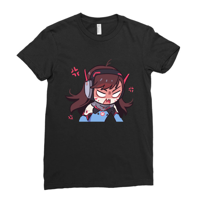 Angry Mini Dva Overwatch Ladies Fitted T-Shirt by littlehope | Artistshot